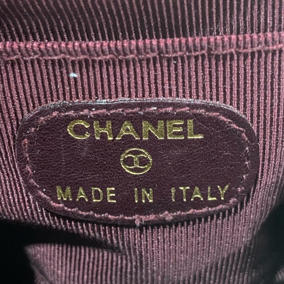 Rare🔥Chanel vintage burgundy 24k gold plated kisslock cc pouch - Picture 7 of 7